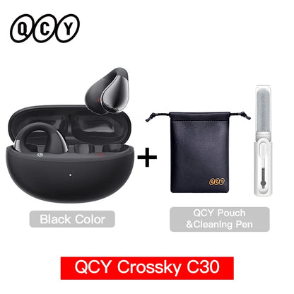 QCY Crossky C30 Ear Clip Bluetooth 5.4 Earphones – Open Ear Sports TWS, Dual-Connection