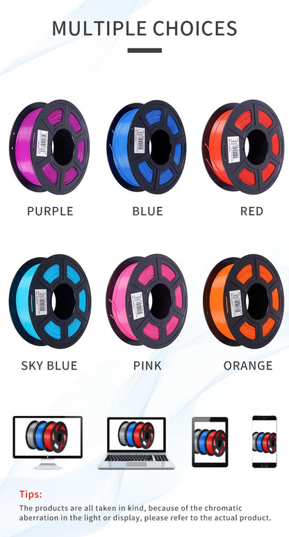 3D Printer Filament Bundle – 10KG, 1.75mm PLA / PETG, 10 Rolls, Mixed Colors & Materials, Fast Ship