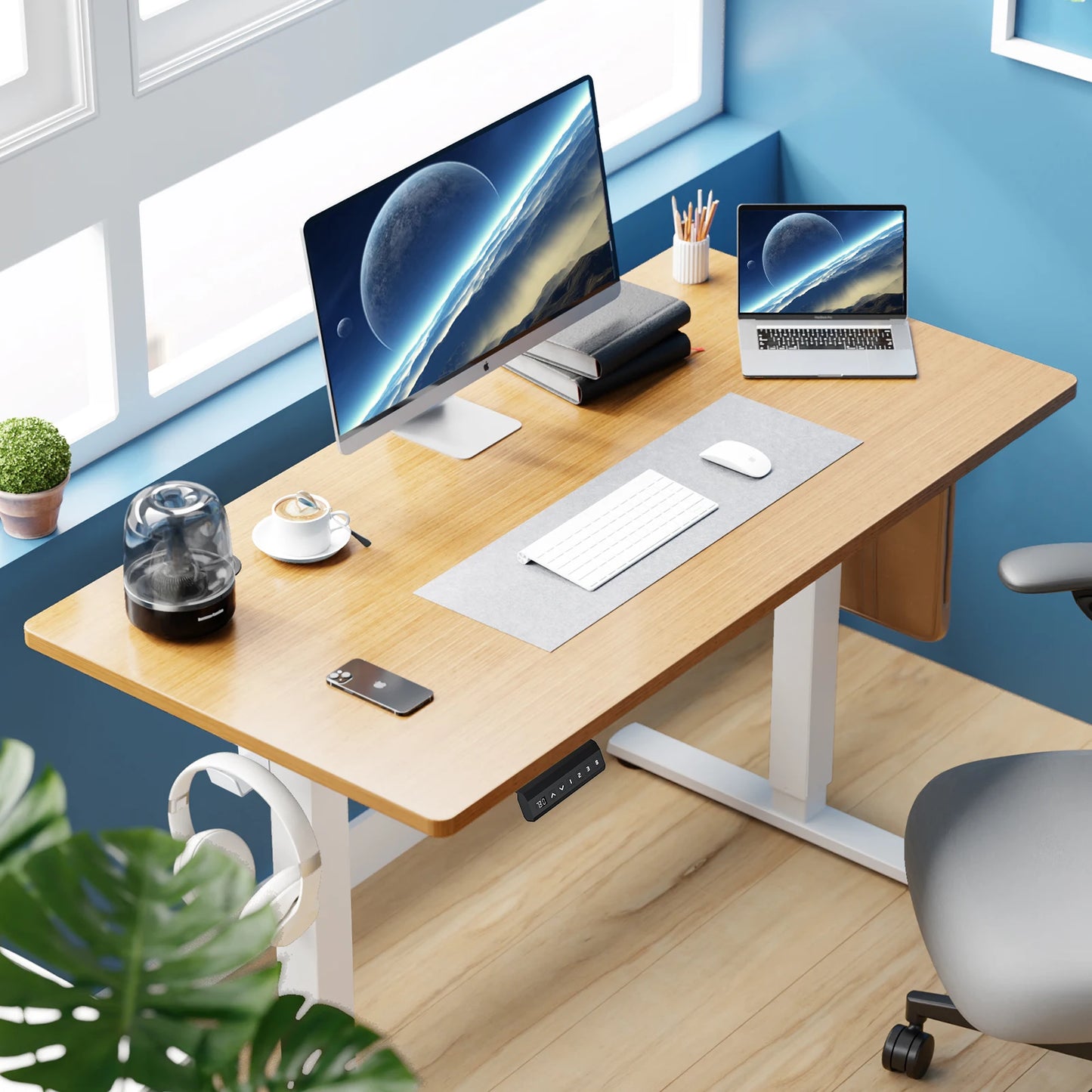 JHK Electric Standing Desk 40x24" | Height Adjustable Sit-Stand Workstation