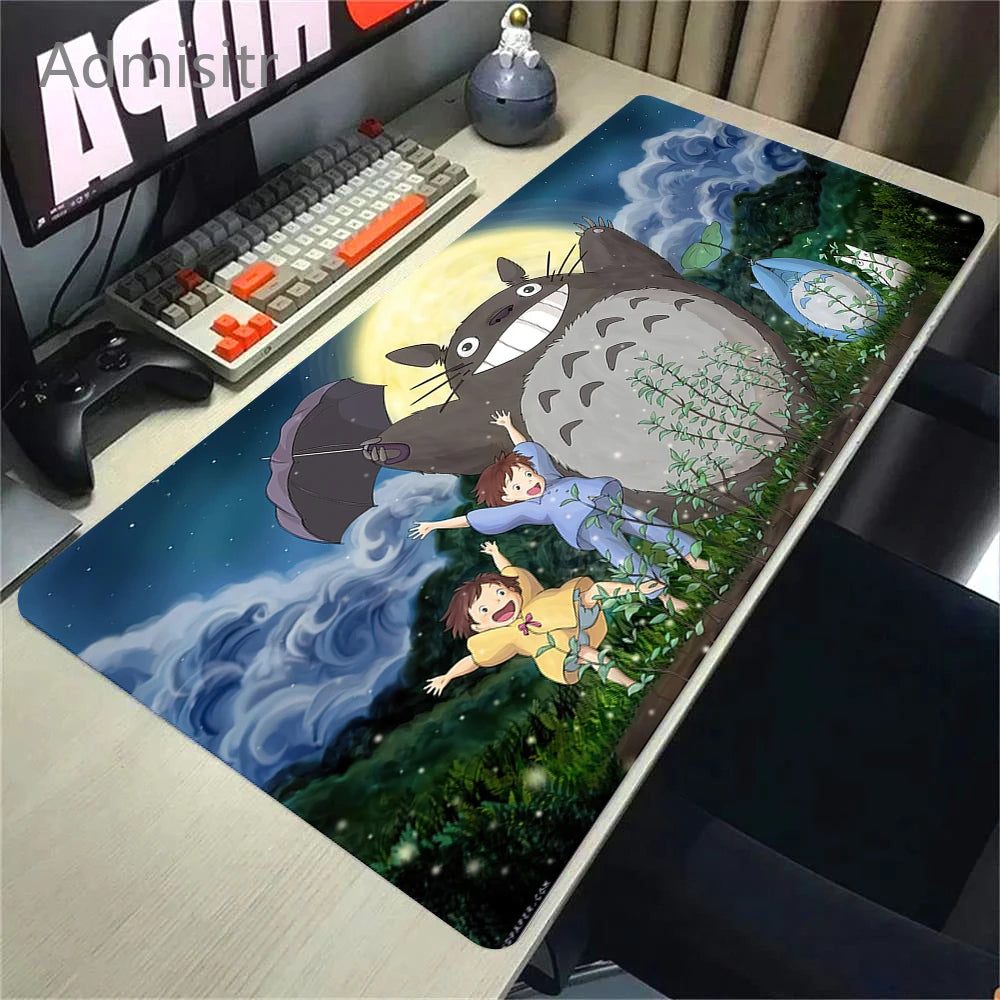 XXL Cartoon Cat Mousepad – 90x40cm HD Print, Non-Slip, Locking Edge Desk Mat