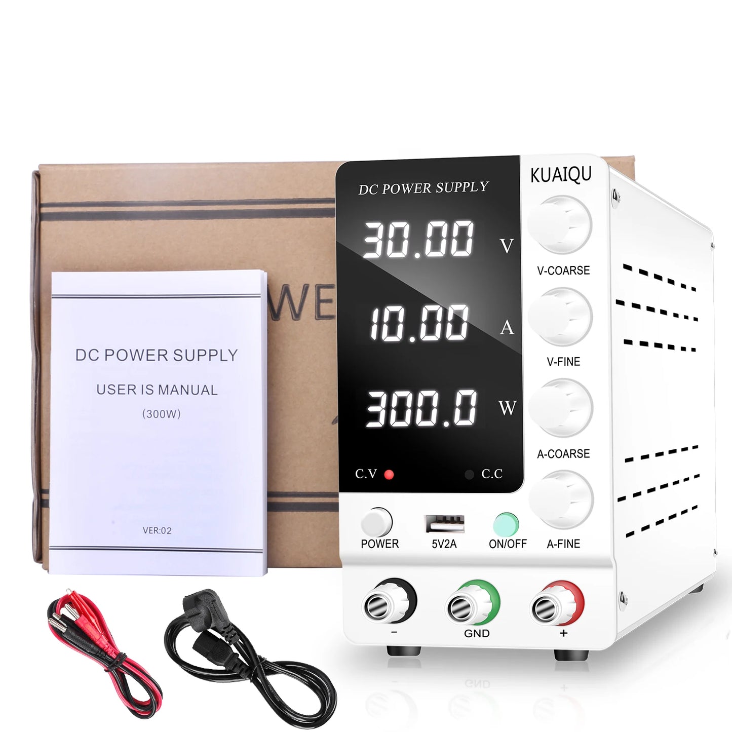KUAIQU Adjustable DC Lab Bench Power Supply (30V–120V)