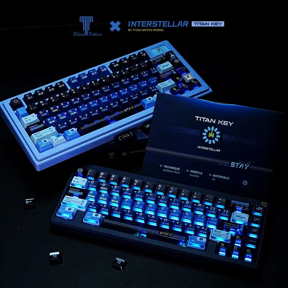 Titan Nation Interstellar Crossing Keycaps Original Height PBT Material PC Transparent Thermally Sublimated HighQuality 144 Keys