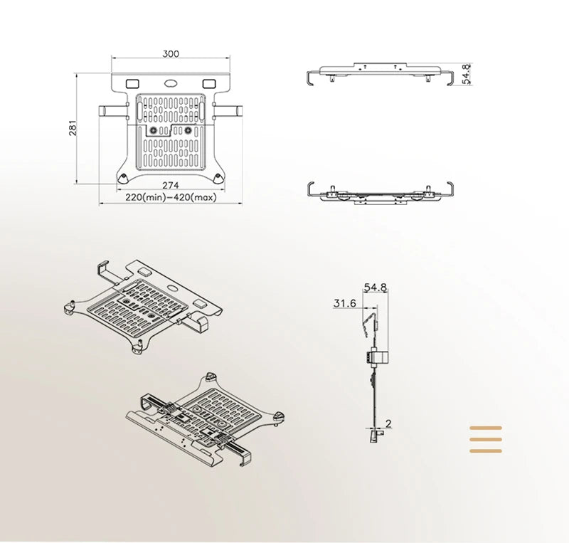 2 in 1 Monitor & Laptop Stand – 17–30" Monitor + 10–17" Laptop Desk Mount
