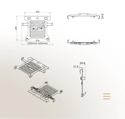 2 in 1 Monitor & Laptop Stand – 17–30" Monitor + 10–17" Laptop Desk Mount