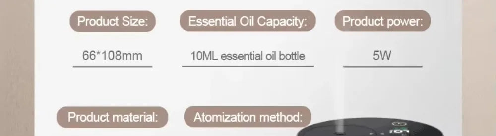 Portable Essential Oil Diffuser – Rechargeable Scent Distributor for Home, Office & Car