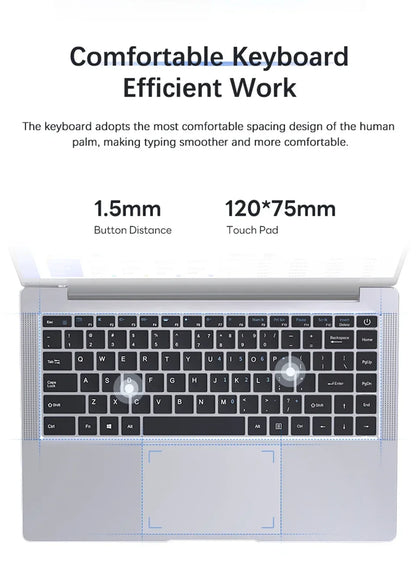 14.1" FHD Gaming Laptop | Intel DDR4 | 16–32GB RAM | Up to 2TB SSD | Windows 11 | 1920×1080 IPS | EU Plug