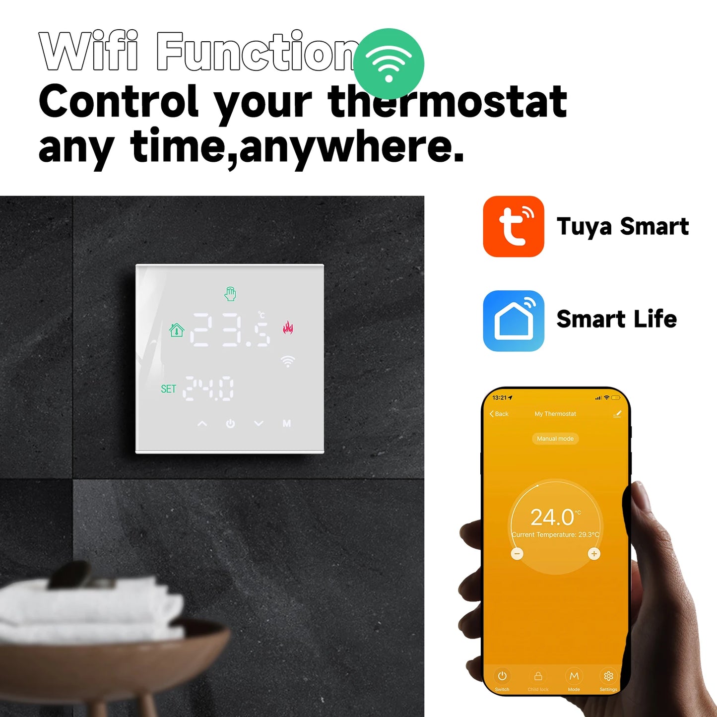 Beok Tuya Smart WiFi Thermostat for Electric & Gas Heating