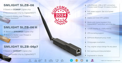 SMLIGHT SLZB-06 Zigbee 3.0 Gateway – Ethernet, USB & WiFi with PoE