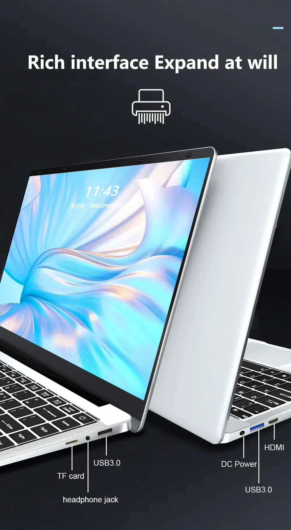 2026 Portable Laptop — Intel i7-8650U, 16GB RAM, 1TB SSD, Office & Gaming, Windows 11 Pro