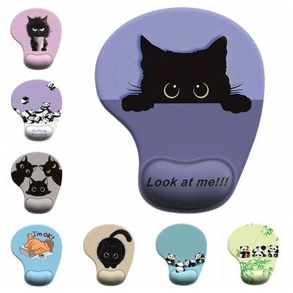 Cartoon Animal Mouse Pad with Wrist Rest – Non-Slip Silicone, Ergonomic, Cute Design