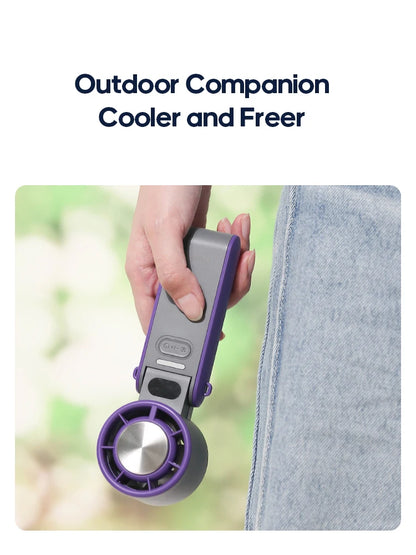 KINSCOTER Foldable Handheld Fan – 3600mAh, 100-Speed, Ice Cooling