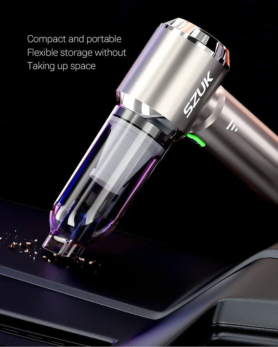 SZUK 18000Pa Mini Wireless Car Vacuum Cleaner – Powerful Portable Handheld Cleaner
