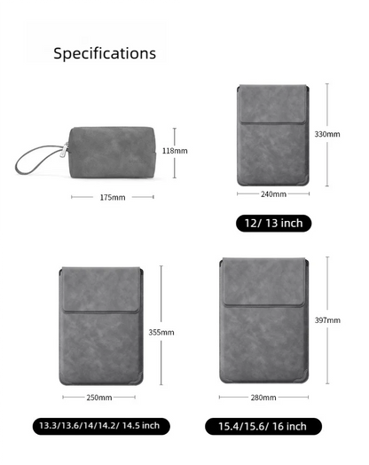 TAIKESEN Laptop Sleeve Case with Stand – PU, 13–16 Inch, for MacBook Air/Pro, Huawei, HP, Dell (Unisex)