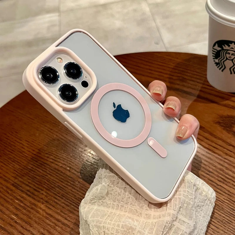 Luxury Transparent Magnetic iPhone Case | MagSafe Wireless Charging, Shockproof Bumper for iPhone 11-16 Pro Max