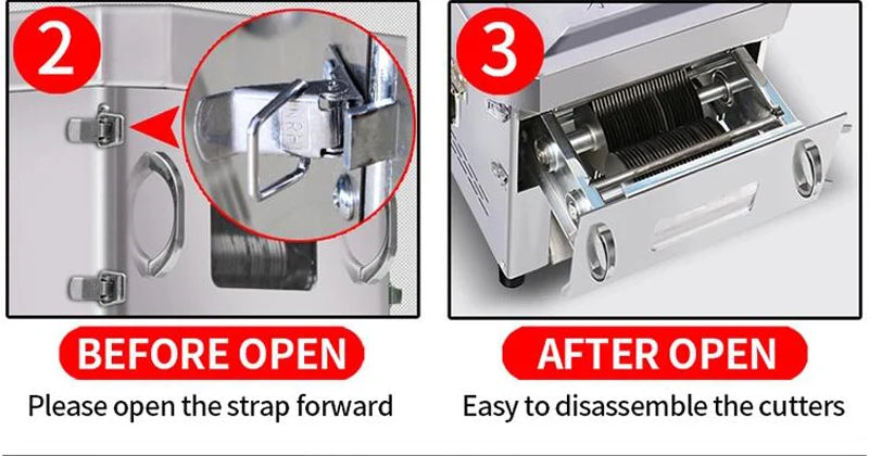 850W Commercial Meat Cube Cutter & Slicer Machine – Adjustable Cut Size, Fresh Meat Dicer