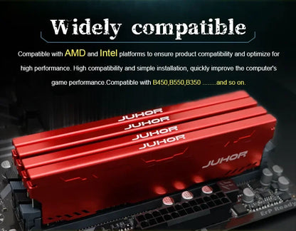 JUHOR Desktop RAM – DDR4 8GB/16GB/32GB 2666/3200MHz & DDR3 8GB 1600MHz with Heatsink
