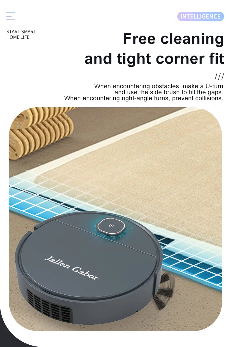 R.E.D. Shopping 3-in-1 smart sweeping robot vacuum cleaner for home, compact wireless robot with sweeping and vacuuming features.
