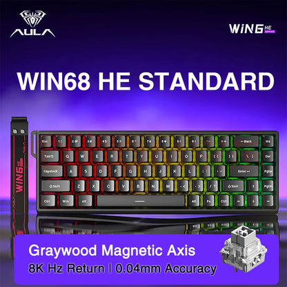 AULA WIN60 / WIN68 HE Gaming Keyboard – Rapid Trigger, RGB, Hotswap