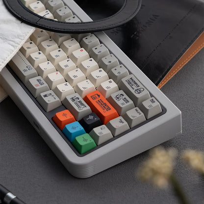 Retro Gray PBT Keycaps 140+ Keys – Cherry Profile, Five-Sided Dye-Sub, 64/87/98/108