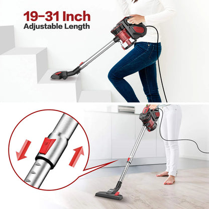 INSE I5 corded vacuum cleaner with 600W motor, handheld and stick style, powerful 18Kpa suction for home and pet hair cleaning
