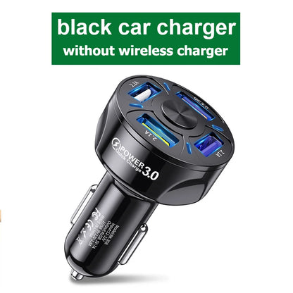 Car Magnetic Phone Holder with Wireless Charger – 360° Rotatable GPS Mount for iPhone & Xiaomi