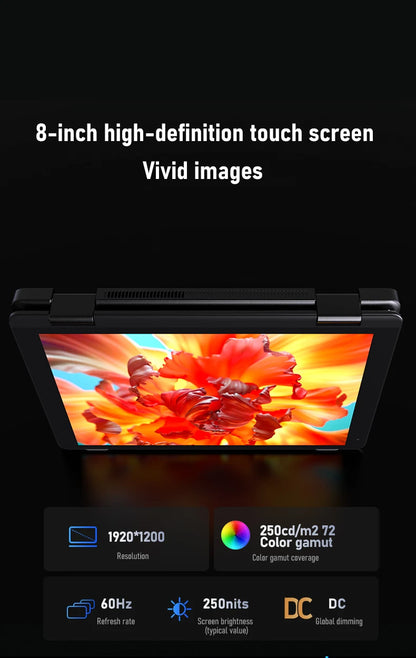 Zwide Pocket Book N8 Pro – 8" Yoga Mini Laptop, Intel i3-N305, 16GB LPDDR5, up to 2TB SSD, Windows 11