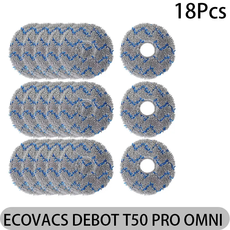 ECOVACS DEEBOT T50 PRO OMNI Replacement Parts | Main Brush, Side Brush, HEPA Filter, Mop, Dust Bag