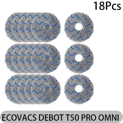ECOVACS DEEBOT T50 PRO OMNI Replacement Parts | Main Brush, Side Brush, HEPA Filter, Mop, Dust Bag