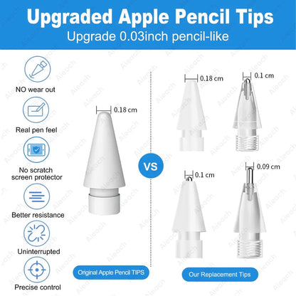 Apple Pencil Replacement Nibs | 2B HB Soft Hard Tips | For Apple Pencil 1st 2nd 3rd Gen & USB-C