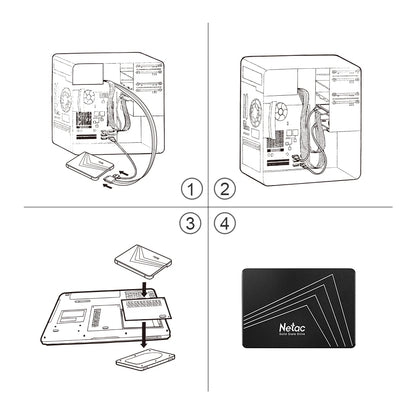 Netac 2.5" SATA3 SSD | 128GB to 2TB | Internal Solid State Drive | Laptop & PC Upgrade