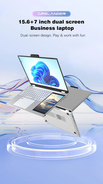 CRELANDER 15.6" Ultraslim Laptop – Intel N100, 16/32GB DDR4, up to 2TB SSD, RGB Backlit, Windows 11