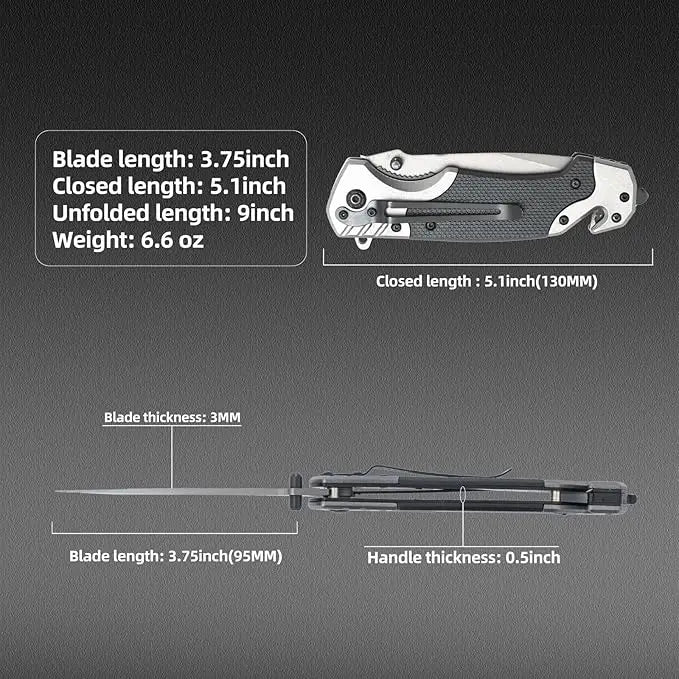 EDC Folding Pocket Knife with Clip – Outdoor Survival & Camping