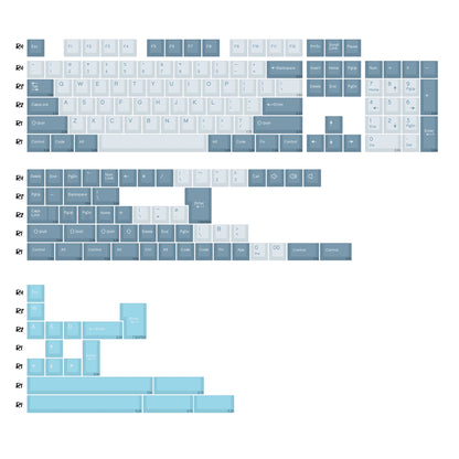 KBDiy Rome Set 174-Key Cherry Profile PBT Double Shot Keycaps – Jade Translucent for Mechanical Keyboards
