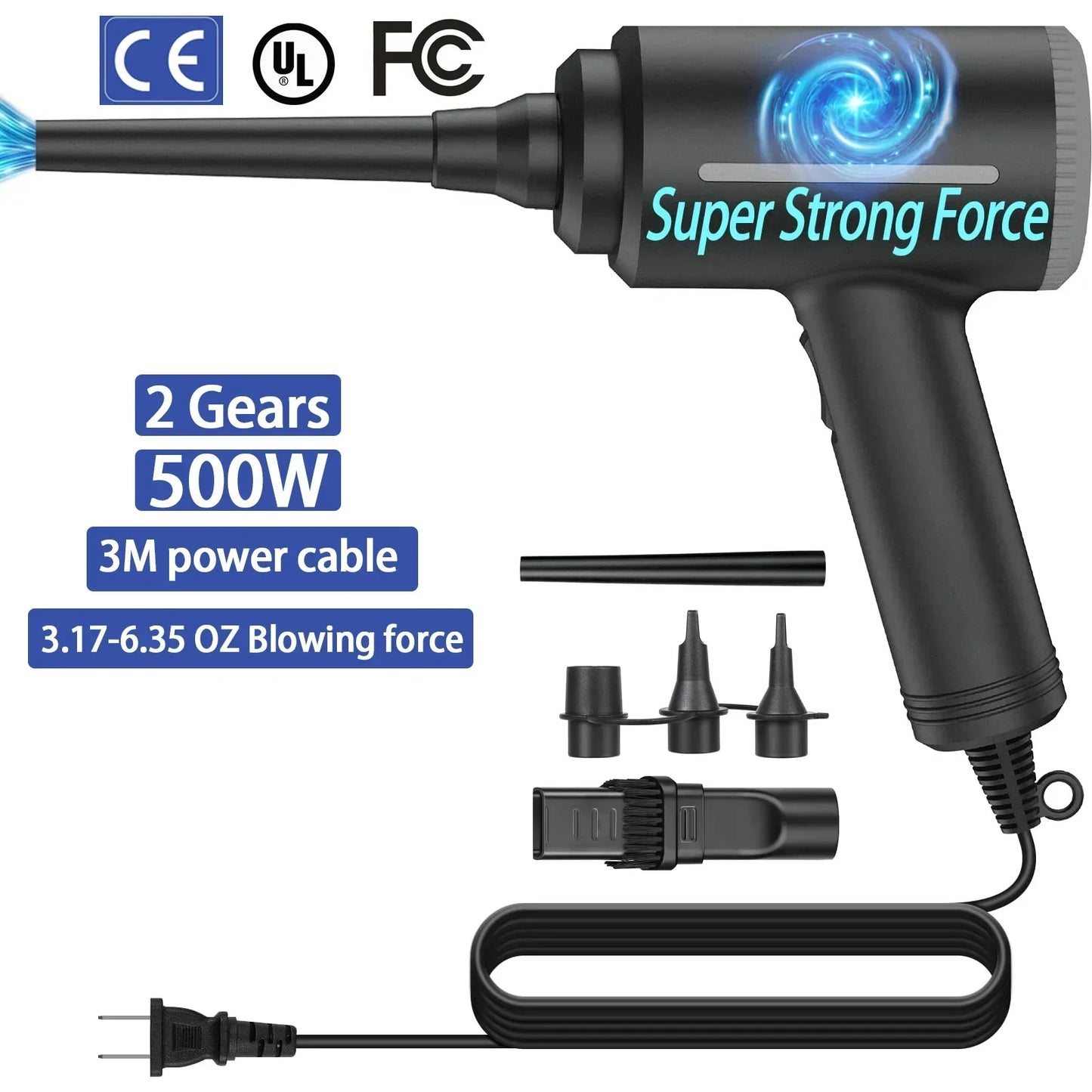 Electric Air Duster & Air Pump 2-in-1 – Compressed Air Cleaner for PC, Laptop, Keyboard + Inflate Swimming Rings