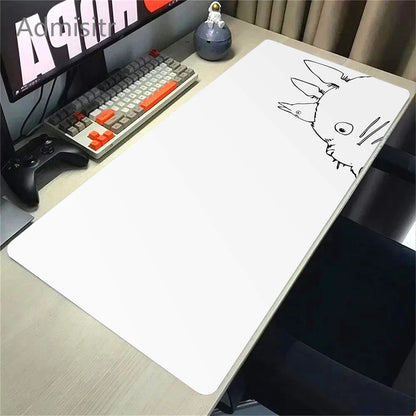 XXL Cartoon Cat Mousepad – 90x40cm HD Print, Non-Slip, Locking Edge Desk Mat