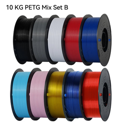 KINGROON 10KG 3D Printer Filament Bundle – PLA & PETG, 1.75mm Mixed Colors