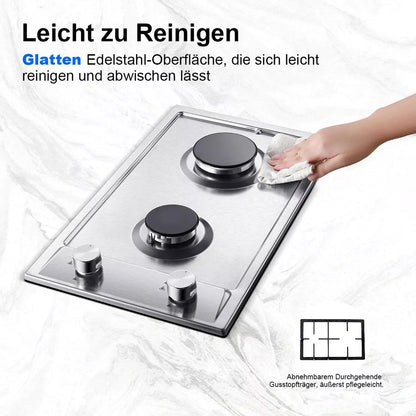 TopStrong 2-Burner Gas Hob | NG & LPG | Auto Flame Protection | Built-in | EU