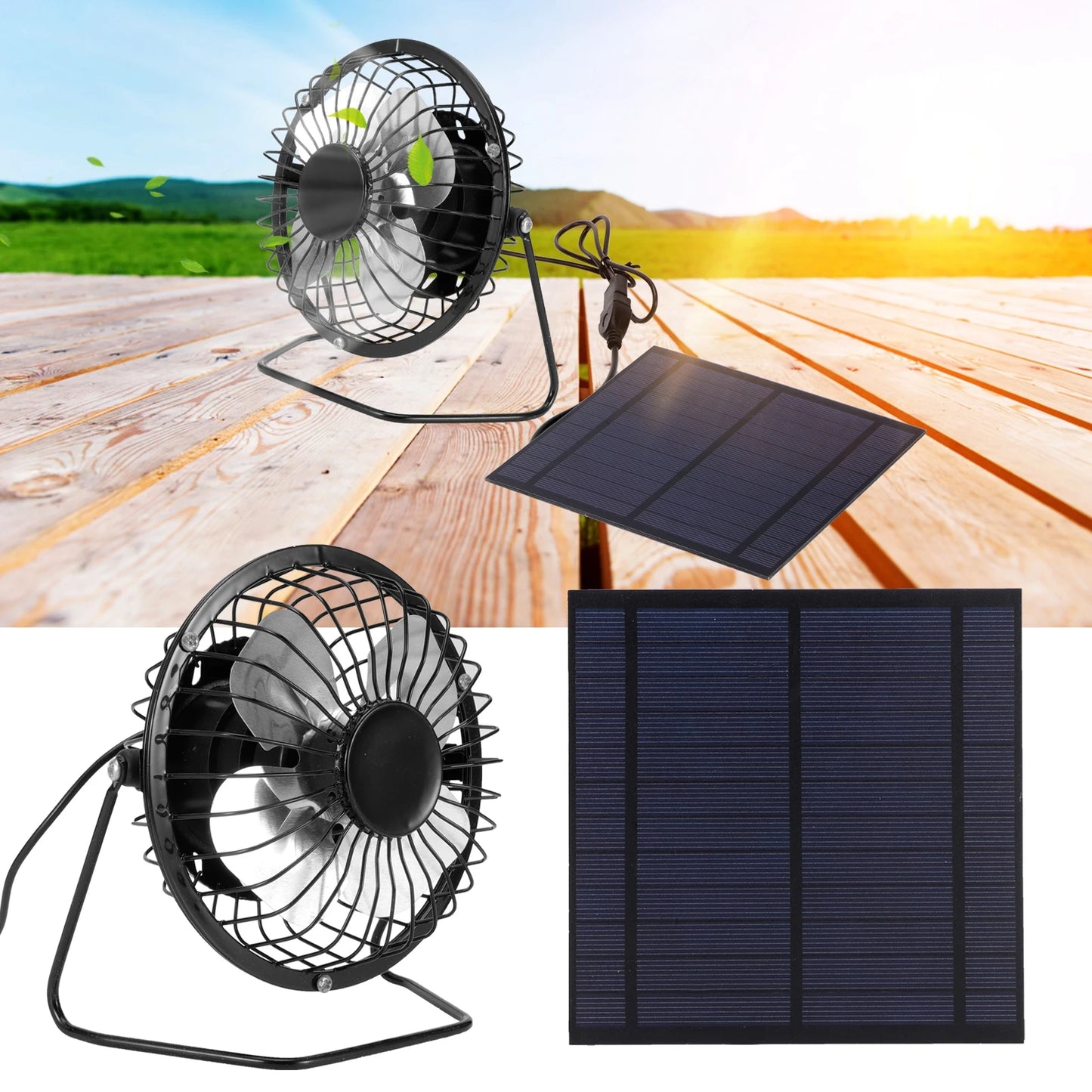 Solar Panel Cooling Fan Set 5W – Mini Photovoltaic Panel with Portable Fan for Greenhouse
