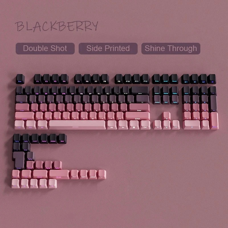 Cherry Profile PBT Keycaps 133+ Keys – White Side-Printed Shine-Through for MX Switches