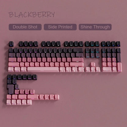 Cherry Profile PBT Keycaps 133+ Keys – White Side-Printed Shine-Through for MX Switches