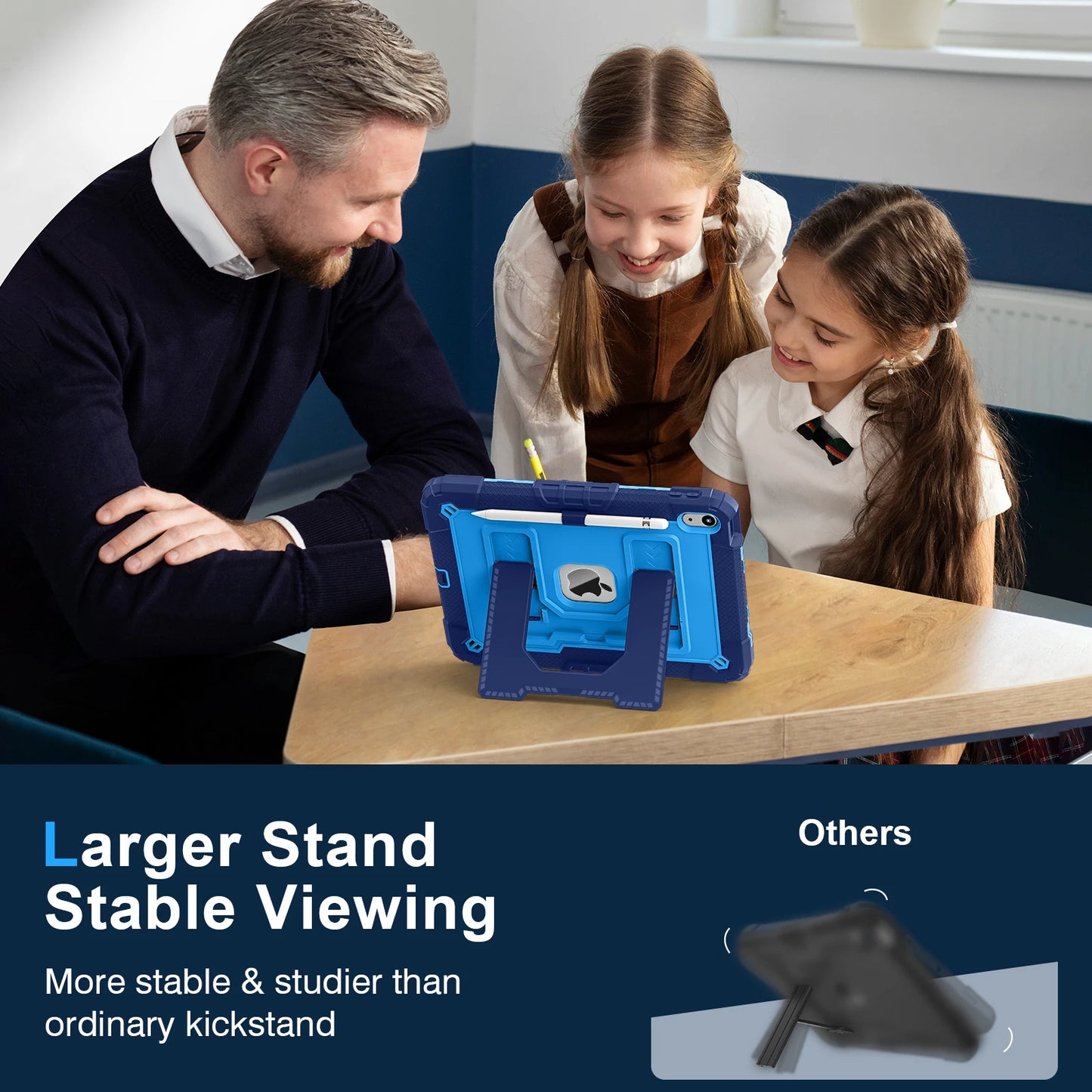 Hybrid 3-Layer Shockproof iPad Case with Shoulder Strap – 11" 2025 / 10.9" 2022