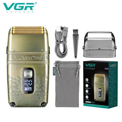 VGR V-335 Professional Foil Shaver – Triple Titanium Blade, LED, IPX6, 80min, USB
