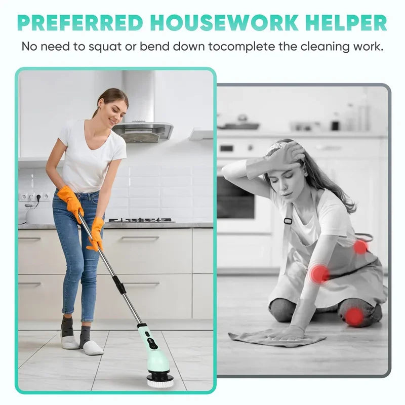 R.E.D. Shopping cordless electric spin scrubber with LED, 9-in-1 multipurpose cleaning brush for home and household cleaning tasks