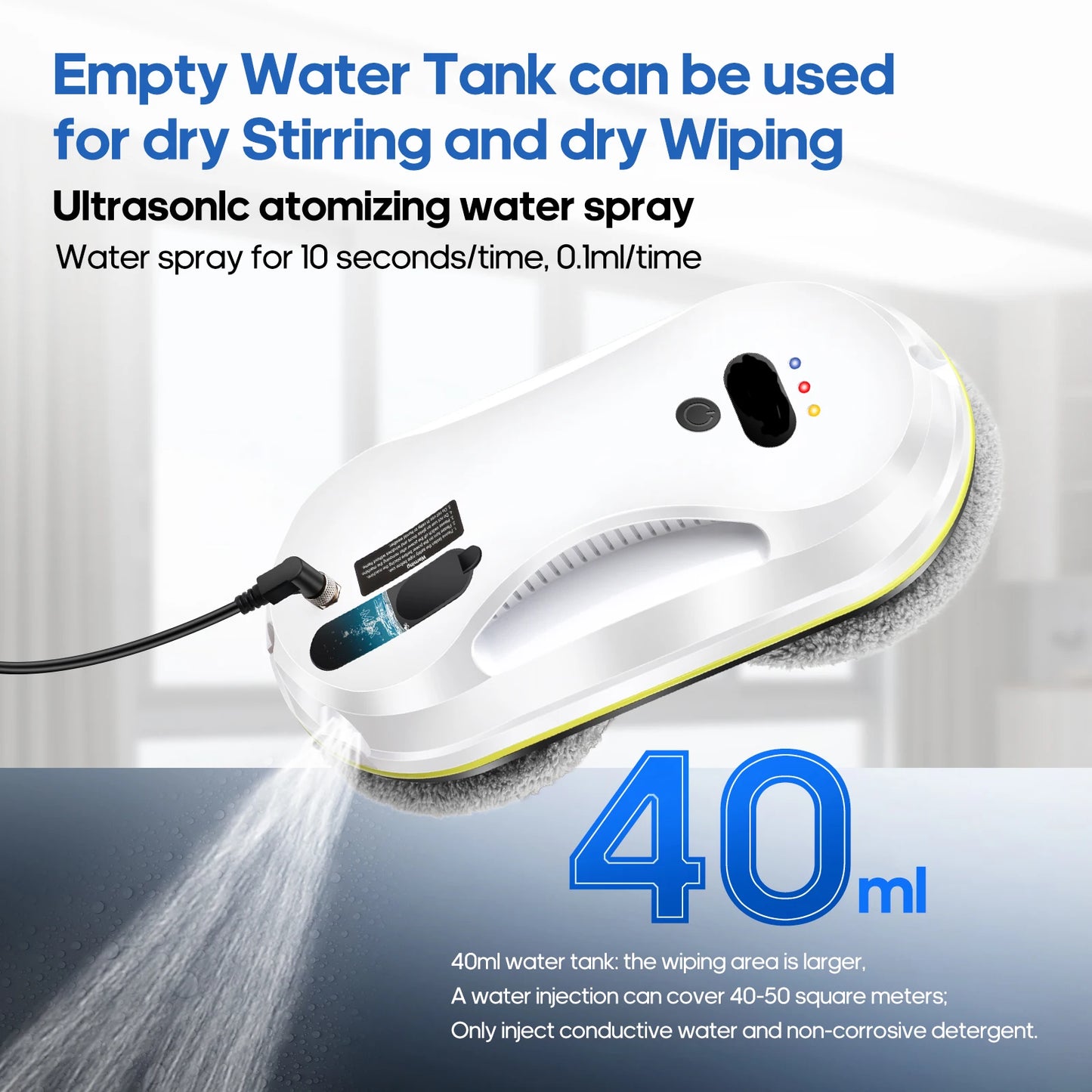 Automatic Water Spray Window Cleaning Robot – Remote Control Electric Glass Wiper for Home