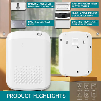 Hotel Collection Bluetooth Aroma Diffuser – 400ml Waterless Essential Oil Scent Machine, App Control