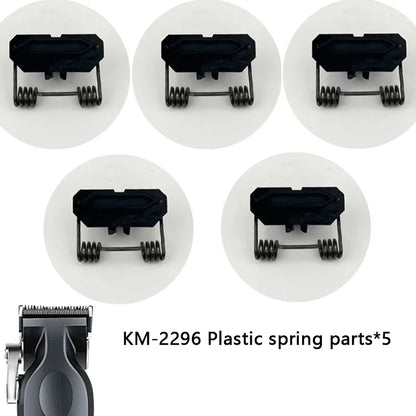 Kemei KM-2296 professional hair clipper replacement spring and plastic parts for hair cutting tools.