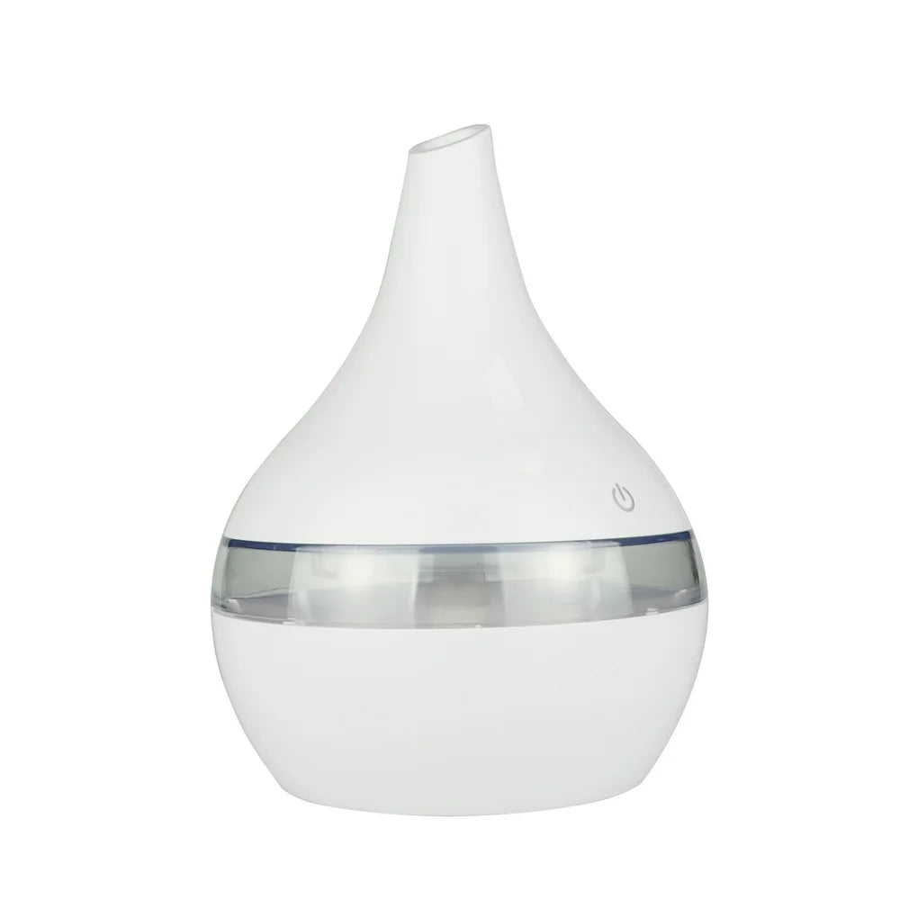 Portable Aroma Diffuser & Humidifier – 300ml, USB, 7-Color RGB Night Light | Light/Dark Wood, White