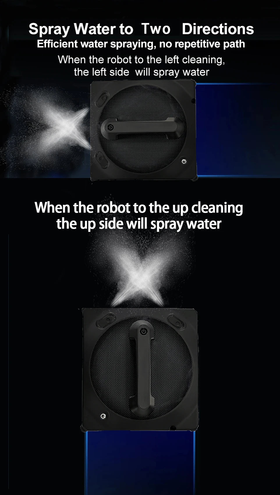 Purerobo W-V1S Robot Window Cleaner – APP Control, Auto Water Spray