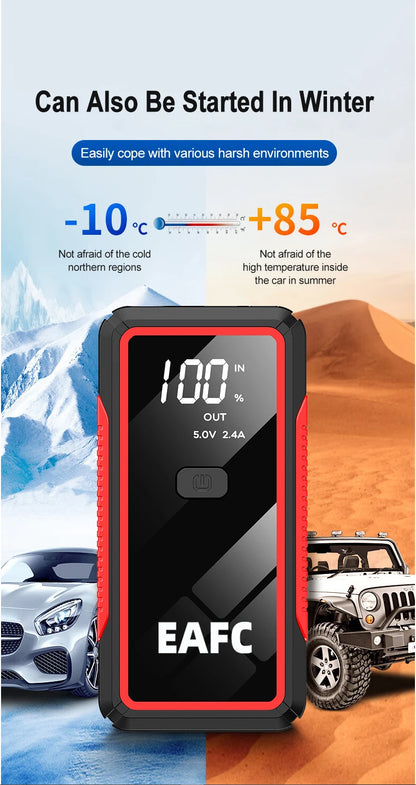 Car Jump Starter 600A-2000A | 12V Portable Battery Booster & Power Bank for Emergency Start (EAFC)