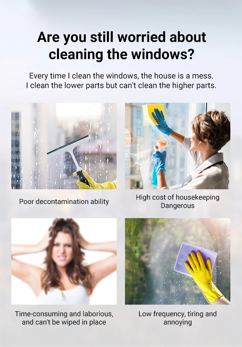 DIVEDEER Intelligent Window Cleaner – Automatic Water Spray, Anti-Fall Magnetic Glass Cleaner